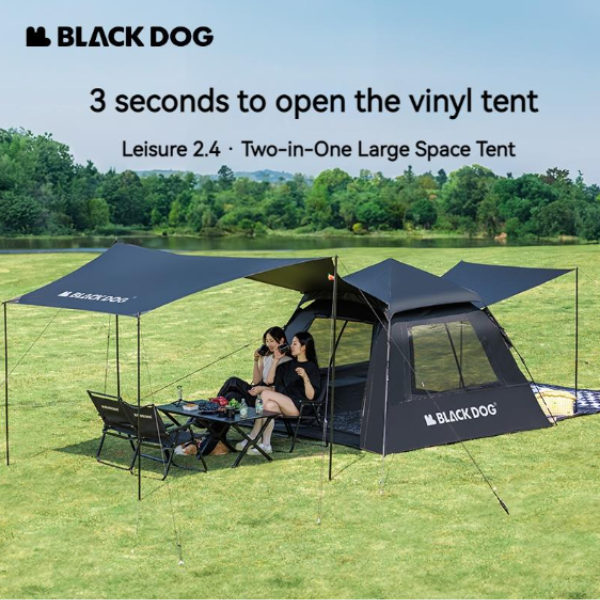 Black Dog Two-Door Two-Window Automatic Tent