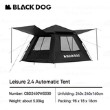 Black Dog Two-Door Two-Window Automatic Tent