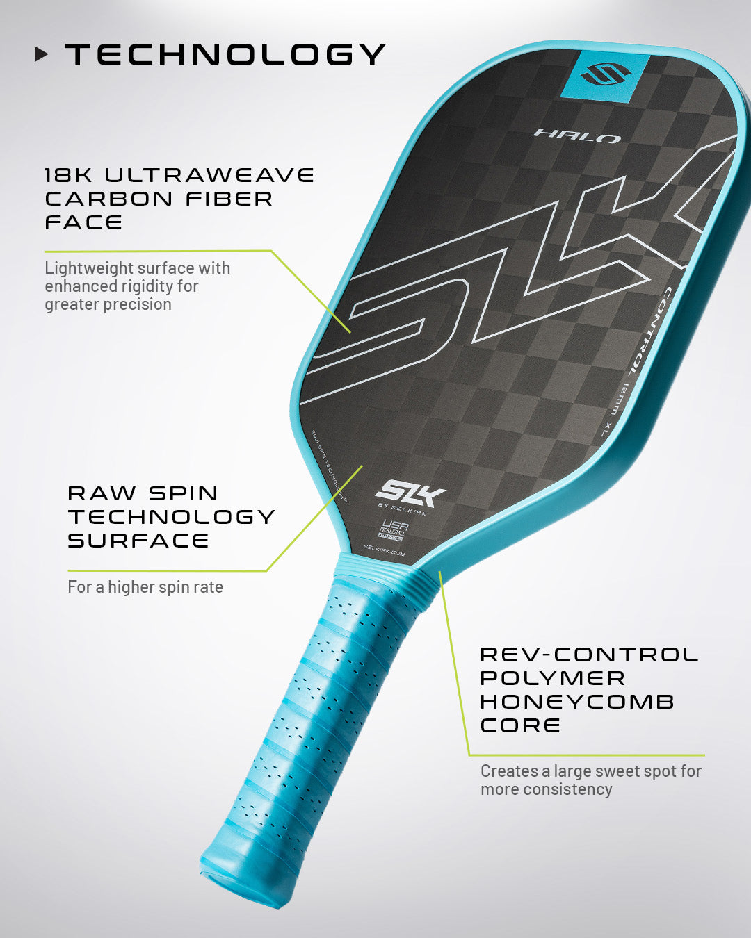SLK HALO Control Max Pickleball Paddle