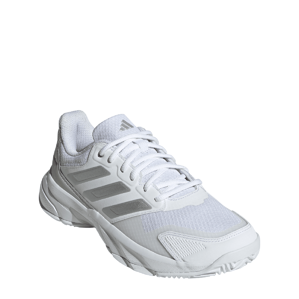 adidas Women s CourtJam Control 3 Tennis Shoes White Silver Met