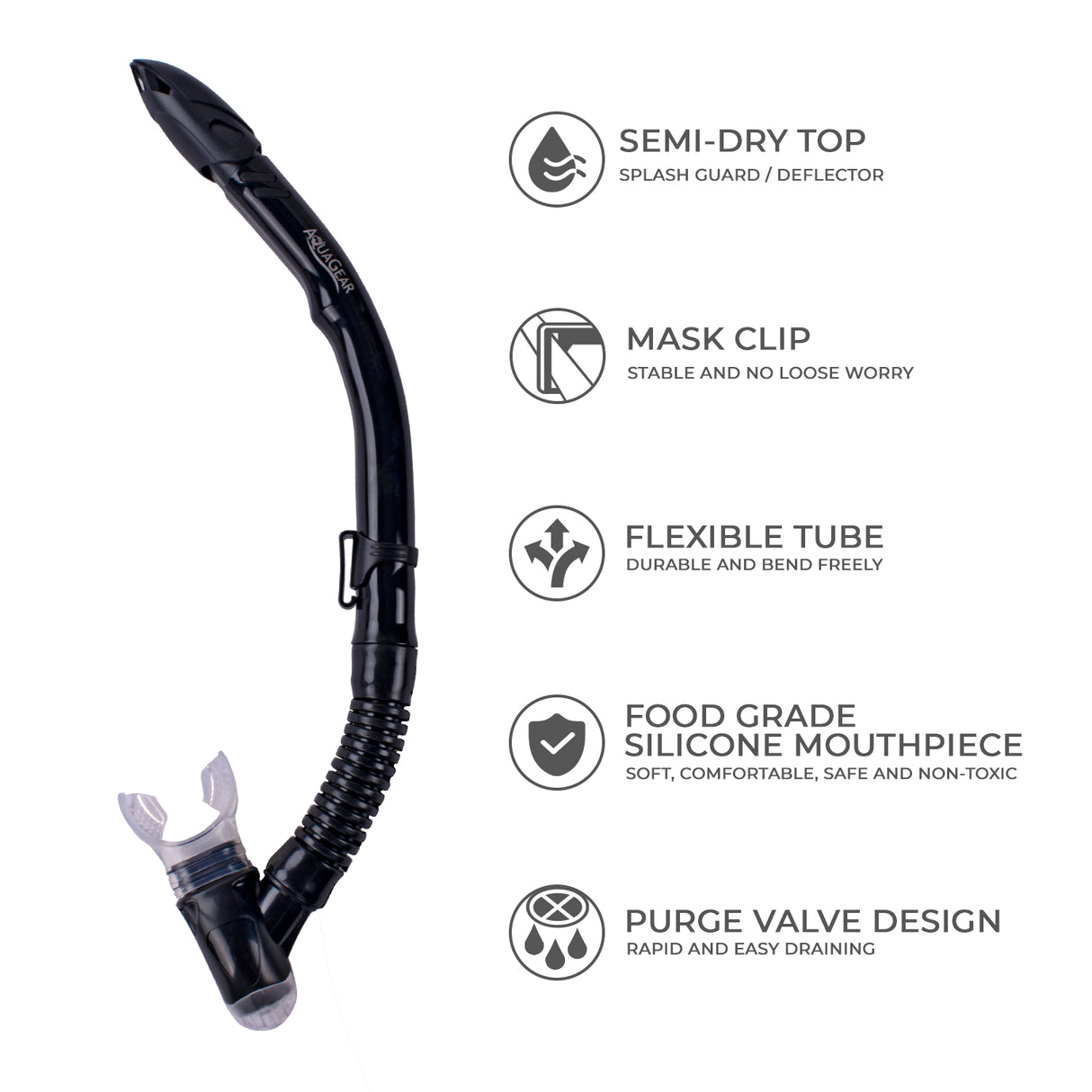 Aquagear M11-S04 Mask & Snorkel Set