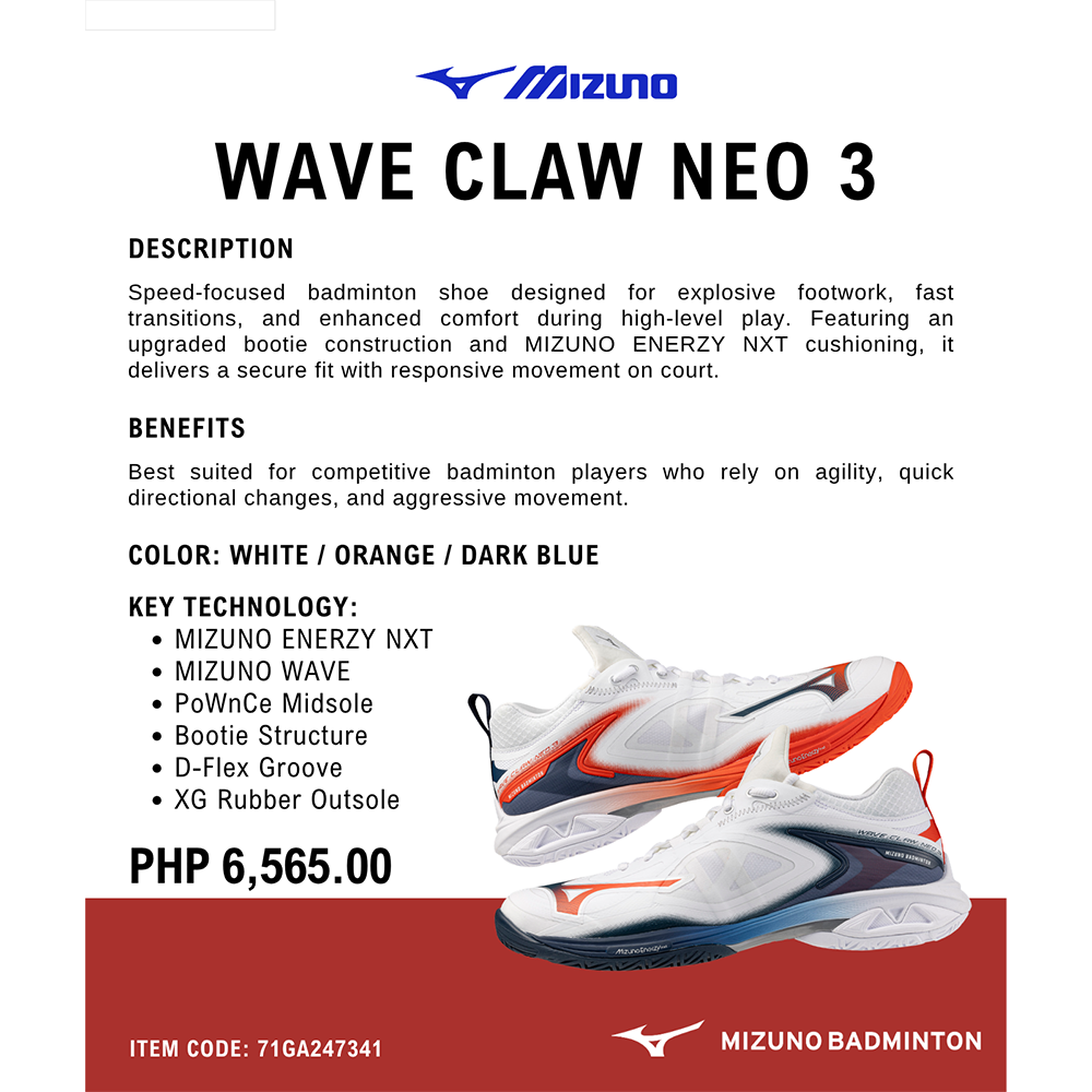Mizuno Wave Claw Neo 3 Badminton Shoe