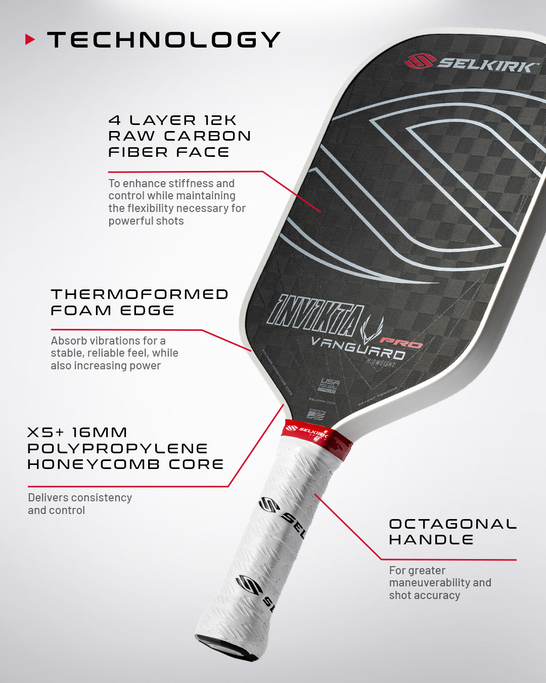 Selkirk VANGUARD Pro Invikta Pickleball Paddle