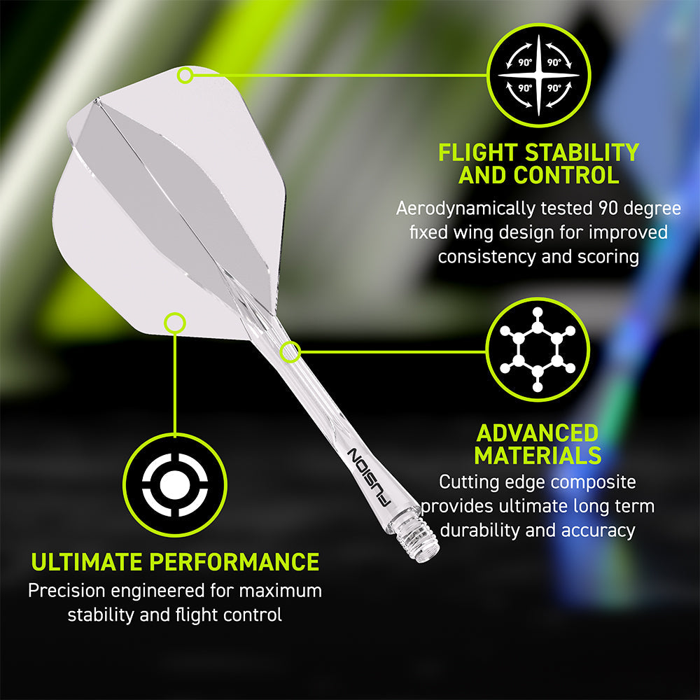 Winmau Fusion #6 Shape Integrated Clear Flight & Shaft