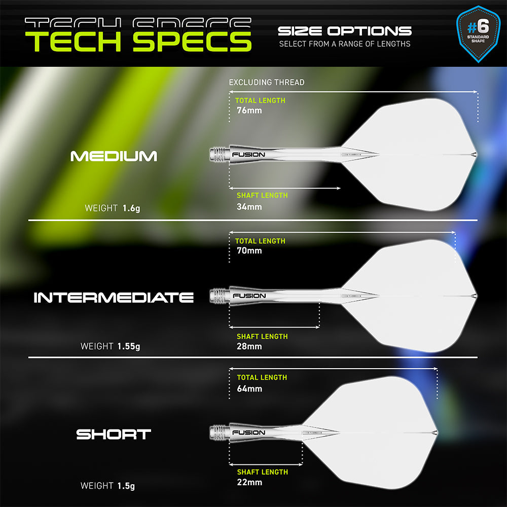Winmau Fusion #6 Shape Integrated Clear Flight & Shaft