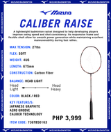 Mizuno Caliber Raise Badminton Rackets (Strung)