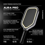 Friday Aura Pro Elongated Eclipse Metallic Pickleball Paddle