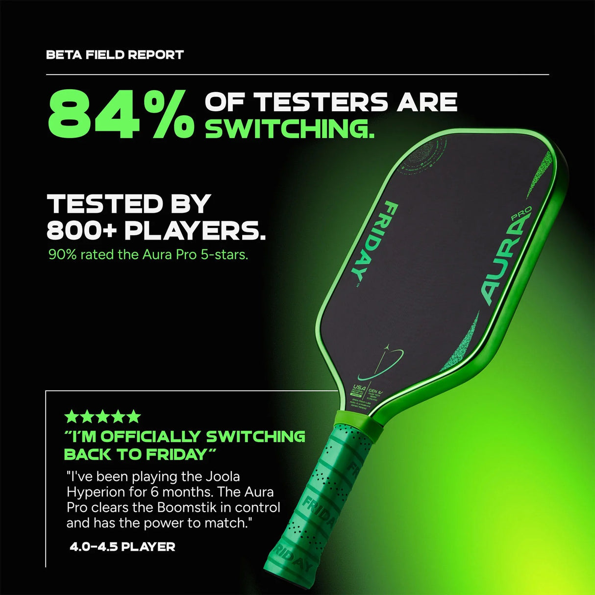 Friday Aura Pro Elongated Terra Metallic Pickleball Paddle