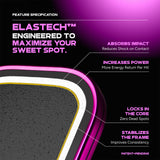 Friday Aura Pro Elongated Metallic Pink Blackout Pickleball Paddle