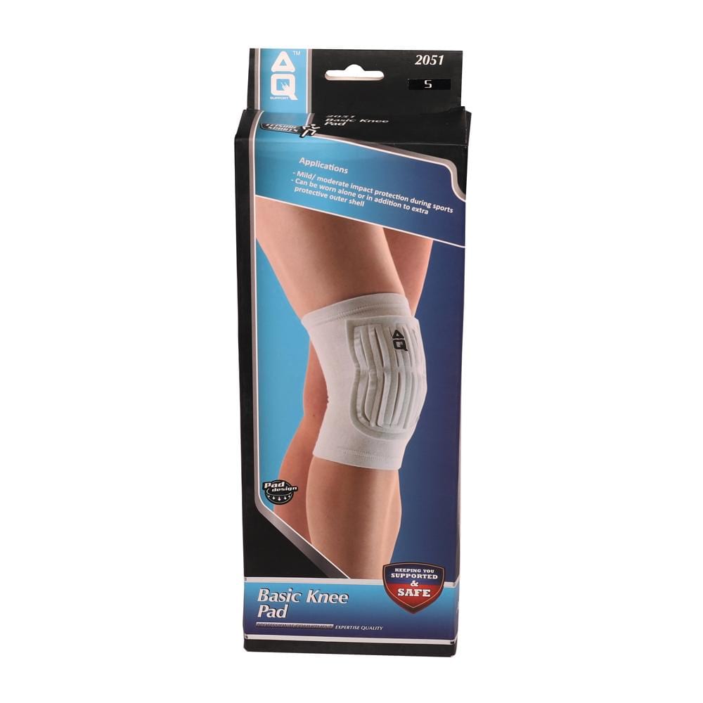 AQ Basic Knee Pad 2051 White - Toby's Sports