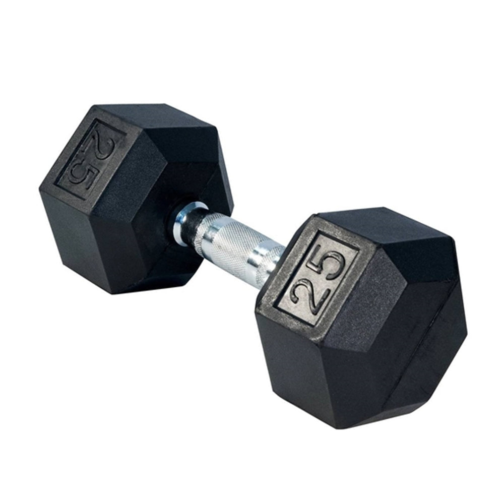 Toby's Sports Rubber Hex Dumbbell 25 lbs