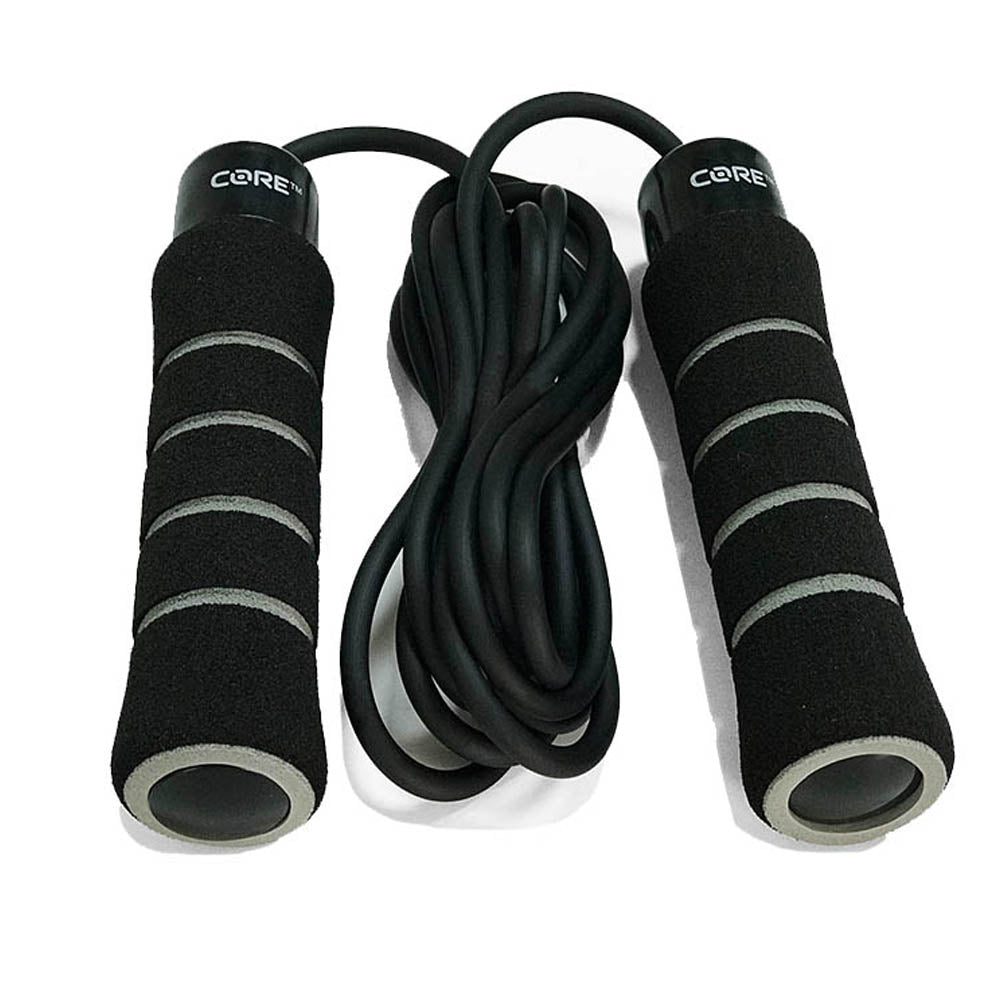 Zero Point Jump Rope Core Jump Rope with Foam Handle Black - Toby's Sports