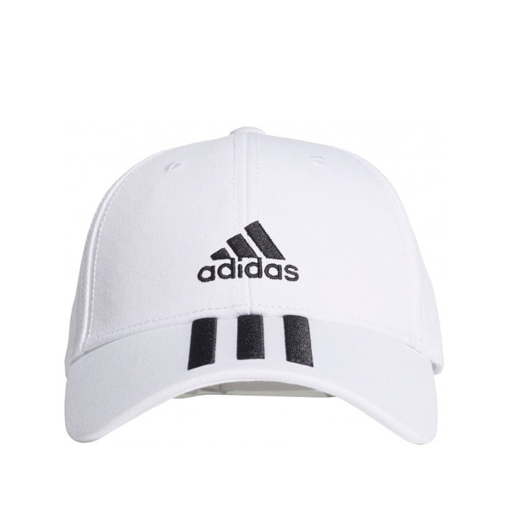 adidas - Twill 3-Stripes Cap White Black Toby\'s Sports Baseball