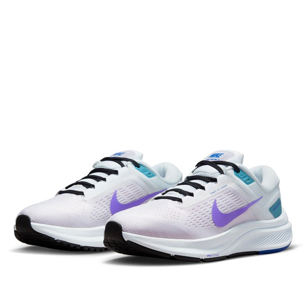 Nike Women's Air Zoom Structure 24 Running Shoes White Psychic Purple Barely - Toby's Sports