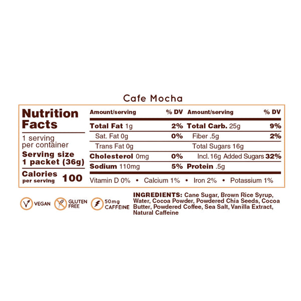 Huma – Chia Energy Gel Cafe’ Mocha 2x Caffeine 36g